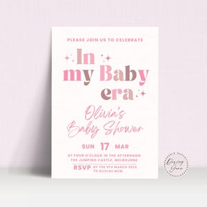 In my baby era, baby shower invitation, Eras Baby Shower, Editable Baby Shower Invite , Baby Shower Invite For Girl, Boy , New mom era