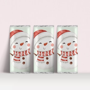 Snowman Candy Bar Wrapper Digital,Immediate Download , Instant Download , Digital Printable , Christmas Candy Bar Wrappers , 1.55 Oz Size
