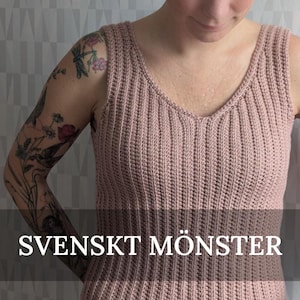 Virkmönster ribbvirkat V-ringat linne: VERNALIS av Hooked by Anna