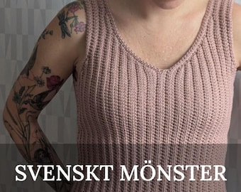 Virkmönster ribbvirkat V-ringat linne: VERNALIS av Hooked by Anna