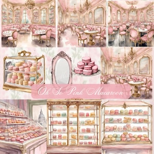 Oh So Pink Macaroon Banketbakkerij | Digitale clipartset | Planner meisjes, afbeeldingen, 10 png, scrapbook.stickers,aquarel