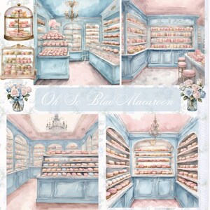 Oh So Blue Macaroon Banketbakkerij | Digitale clipartset | Planner meisjes, afbeeldingen, 8 png, scrapbook.stickers,aquarel