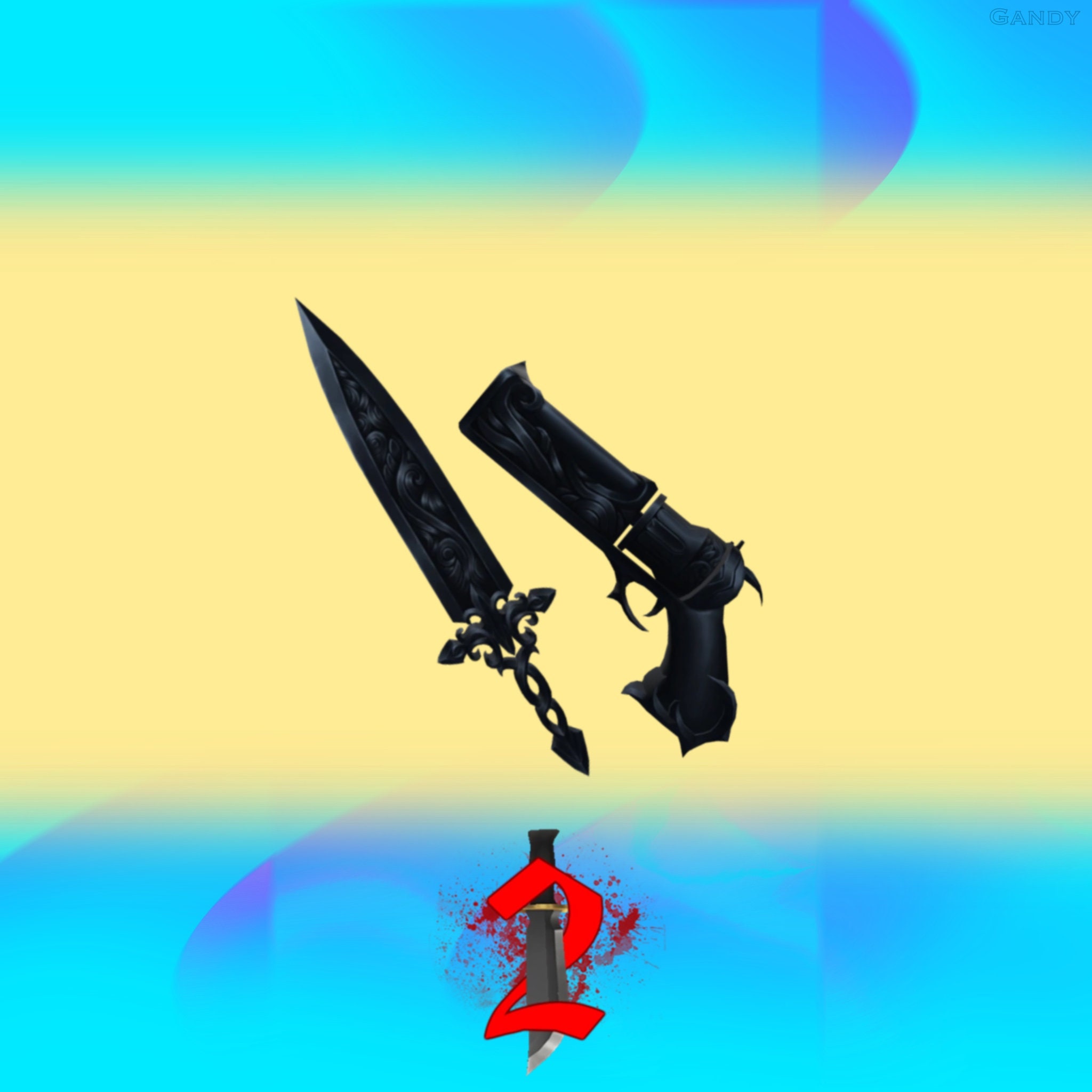 Roblox Murder Mystery 2 MM2 Iceflake Set Godly Knifes and Guns