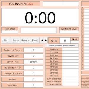 Poker Manager & Tracker - Tournament Timer and more on Excel