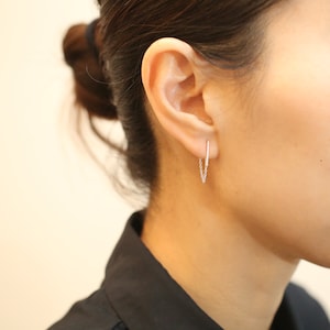 Sterlingzilveren staafketting druppeloorbellen: moderne geometrische sieraden