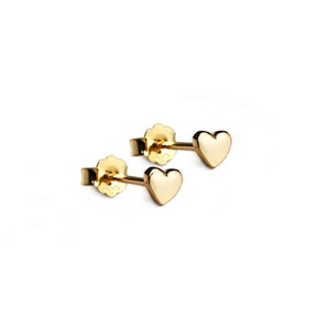 Heart Sterling Silver, 14K Gold Vermeil Stud Earrings