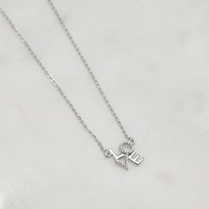 Collar de carta de amor, Collar de plata de ley, Collar simple de todos los días, Alta calidad, Regalos para madre, Hija, Hermana, Amiga, Niña