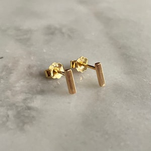 Bar Sterling Silver, 14K Gold Vermeil Stud Earrings