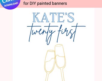 Bearbeitbare Banner Vorlage | DIY 21. Geburtstag Buntpapier Girlande | Leinwand Download