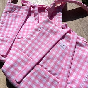 Gingham Shoulder Bag | Purse, Tote | Pink | Handmade