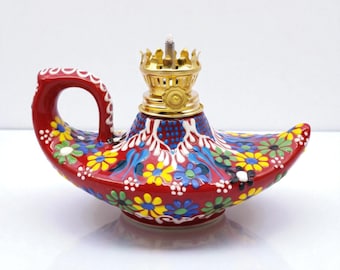 Magiczna Lampa Naftowa Aladyna, Ręcznie Robiona Ceramiczna Latarnia