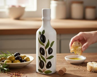 Bouteille D'huile En Céramique Rose Avec Motif Poule - Distributeur Huile Et Vinaigre, Décoration Cuisine, Cadeau Pâques