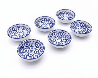 Ceramiczne miski na sos, wielokolorowe, ręcznie robione