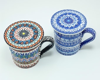 Ręcznie robiony ceramiczny kubek i podstawka, precyzyjne wykonanie
