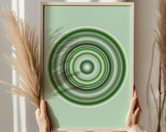 Sage Green Aura Print: Retro Spiritual Wall Art (Digital Download)