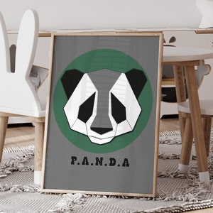 Banksy Panda Poster Digital download Panda Bear Portrait Cute Panda Gift Print