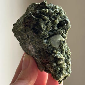 Forest Epidote with Quartz, Forest Fairy Epidote Quartz from Turkey, Sparkling Green Epidote with Quartz Clusters