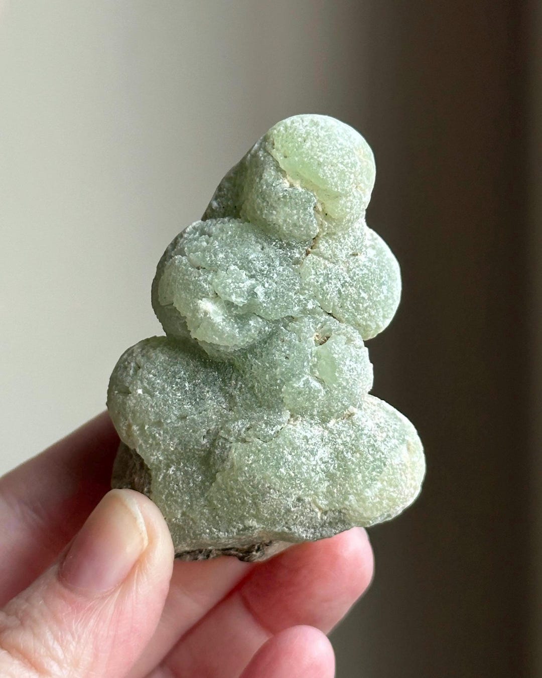 Green Botryoidal Prehnite Cluster With Epidote Etsy 