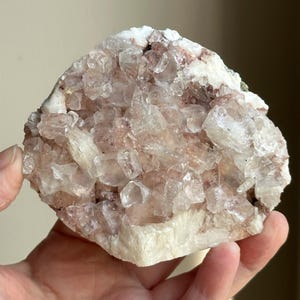 Stilbite on Hematite Included Diamond Apophyllite, Stilbite from Maharashtra India, Peach Stilbite on Gem Apophyllite, Pink apophyllite