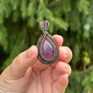 High Quality Amethyst Wire Wrapped Cabochon Pendant, Amethyst Jewelry Pendant Gift