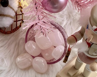 Bubblegum Pink Mangano Calcite Tumble, Banded UV Reactive Stone