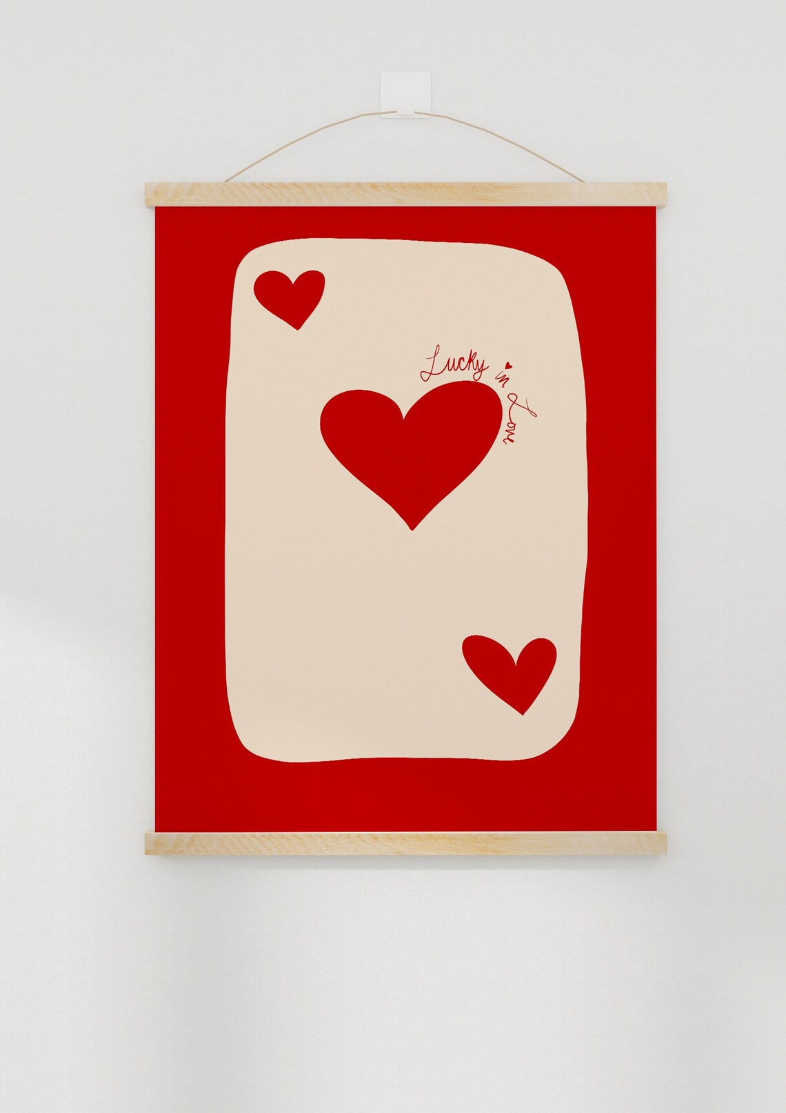 Valentines Day Art, Minimalist Aesthetic, Heart Playing Card, Love Card ...