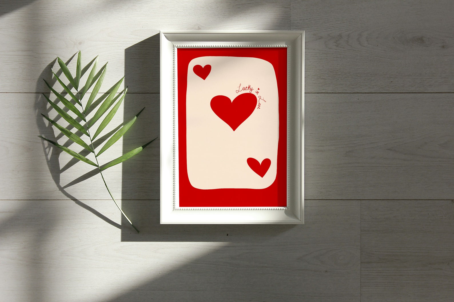 Valentines Day Art, Minimalist Aesthetic, Heart Playing Card, Love Card ...