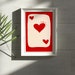 Valentines Day Art, Minimalist Aesthetic, Heart Playing Card, Love Card ...