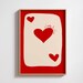 Valentines Day Art, Minimalist Aesthetic, Heart Playing Card, Love Card ...