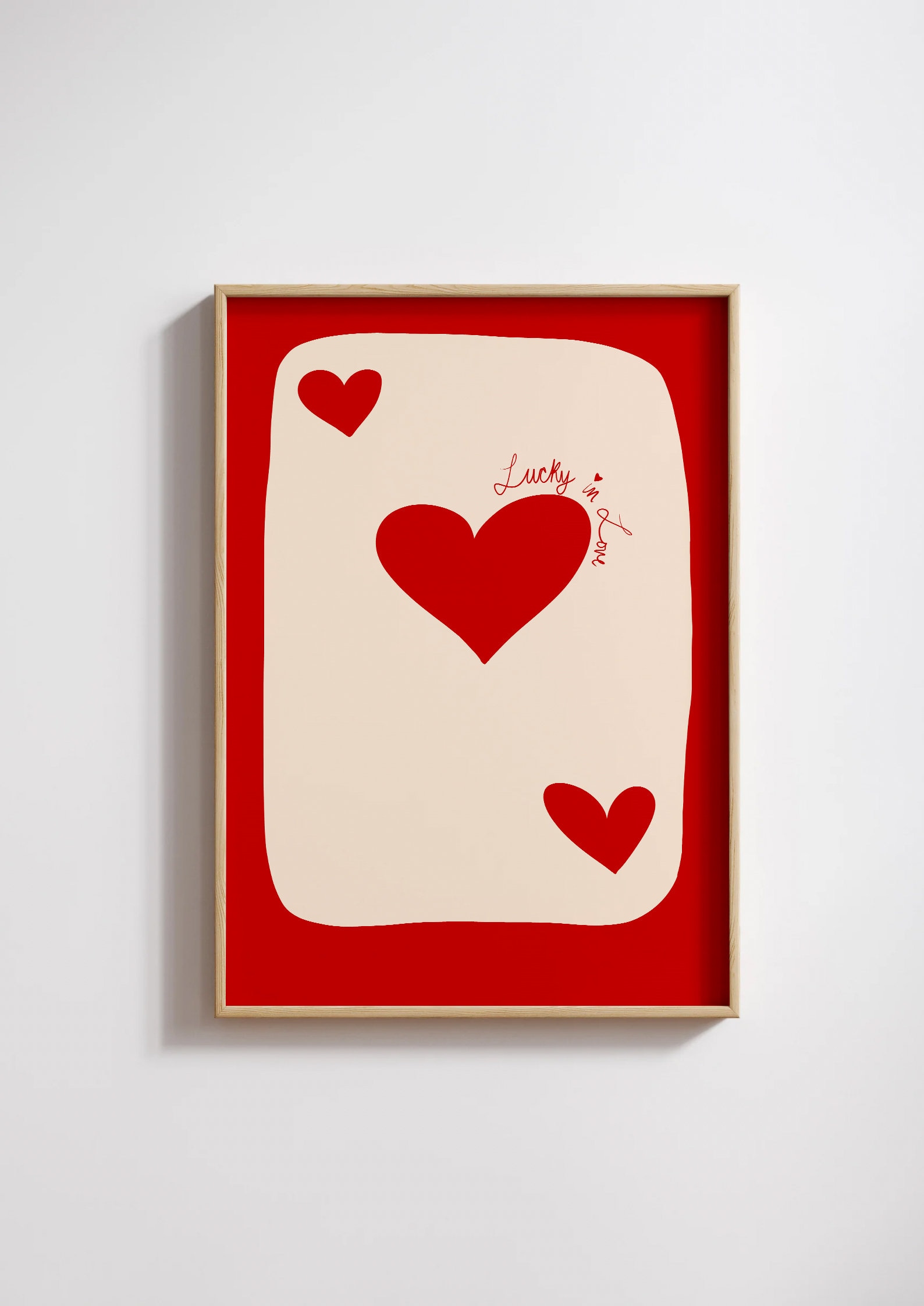 Valentines Day Art, Minimalist Aesthetic, Heart Playing Card, Love Card ...