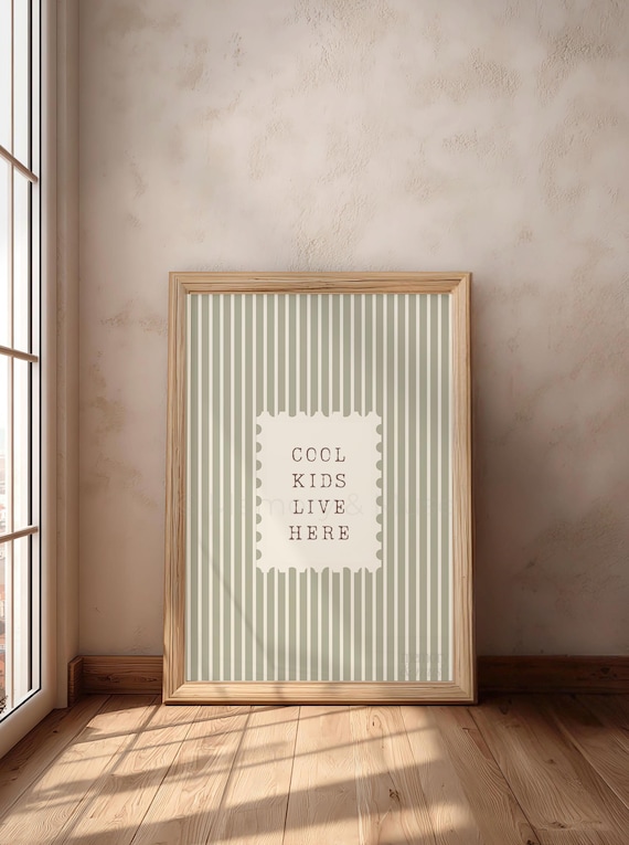 Striped Nursery Print • Scandi Kids Live Here Wall Art (Digital Download)