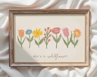 She’s A Wildflower • Floral Nursery Print