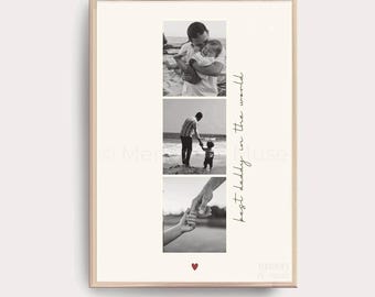 Impresión fotográfica para el Día del Padre • Collage de fotos personalizado para papá • Decoración minimalista para la pared