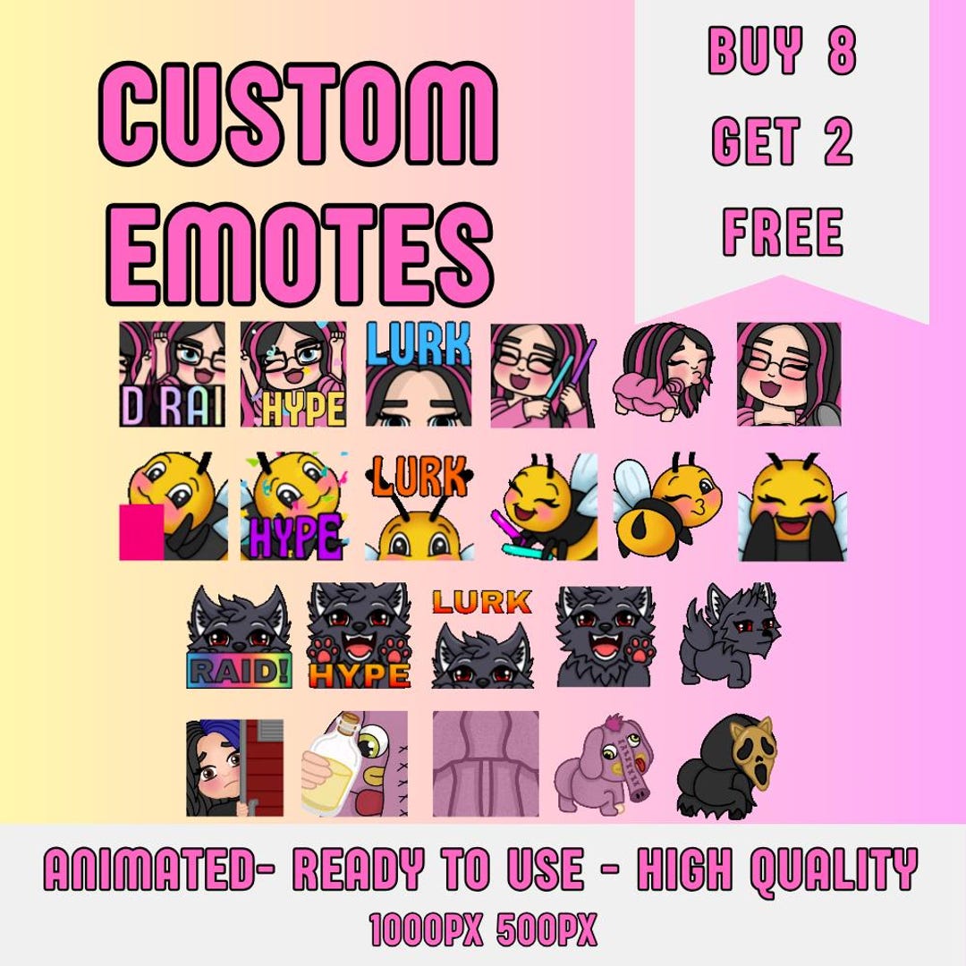 10 X Personalised Custom Made ANIMATED .gif Emotes for Streamers and ...