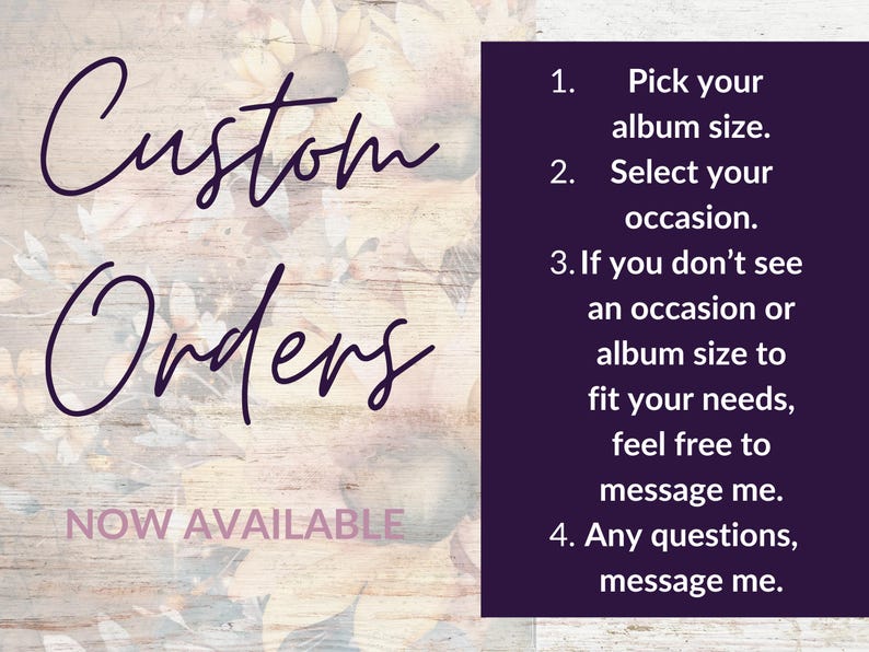 Custom Album Orders - Etsy