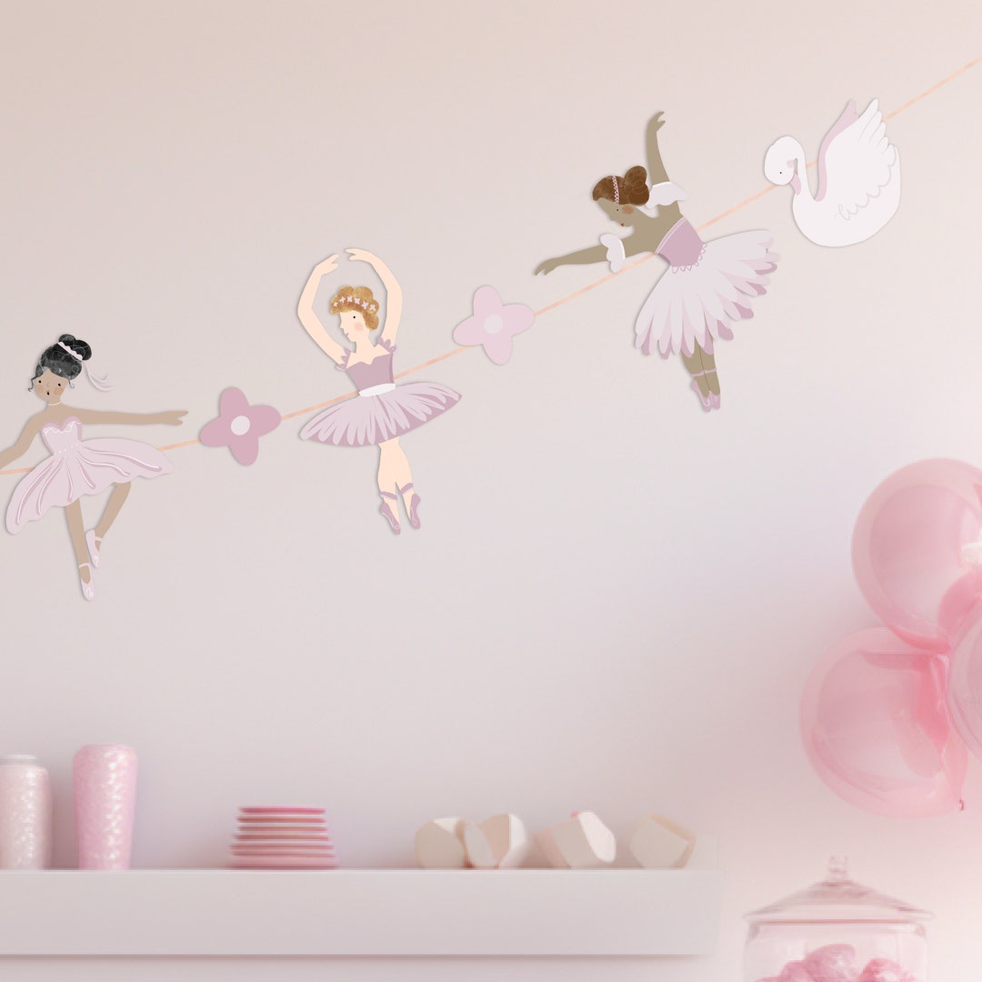 2 Ballerina-banners – Roze, Vooraf Geregen, 3 Meter Lang, Perfect Voor Balletfeesten