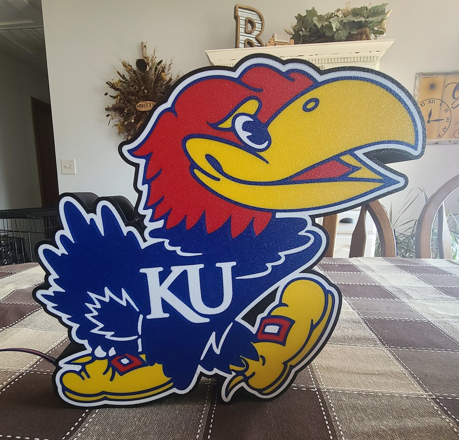 3D Printed KU Jayhawk LED Sign: Man Cave Decor - Etsy