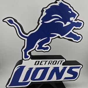 Detroit Lions LED Sign: Remote Control Man Cave Decor