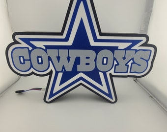 Dallas Cowboys LED Lightbox Sign: 3D Printed Fan Gift