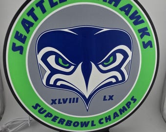 Seattle Seahawks Lightbox | Super Bowl Champions Wall Light, LED  with Stand |  NFL Fan Cave