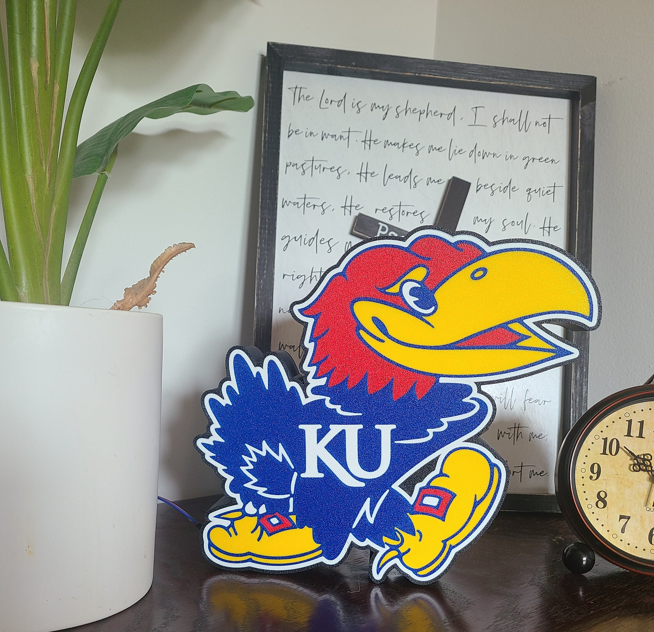3D Printed KU Jayhawk LED Sign: Man Cave Decor - Etsy