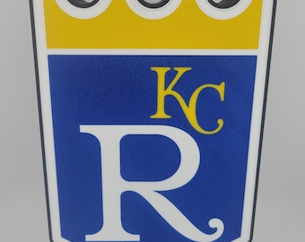 Kansas City Royals led sign, multicolored Royal baseball lightbox, MLB fan decor!