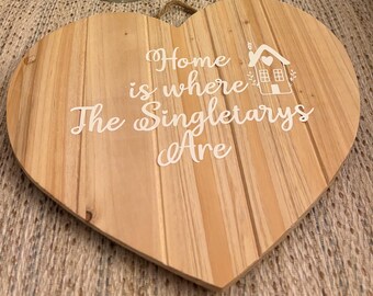 custom heart family  sign