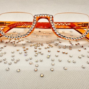 Crystal Bling Reading Glasses: Half Frame Sparkle Readers