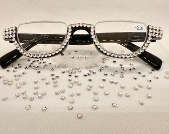 Black Diamond Sparkle Bling Reading Glasses