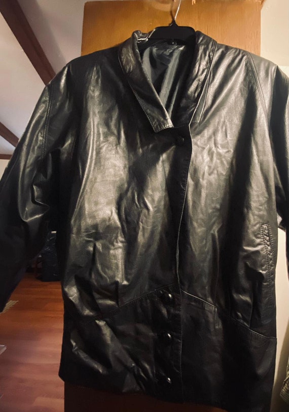 Vintage 80s Black Leather Jacket - Made in England