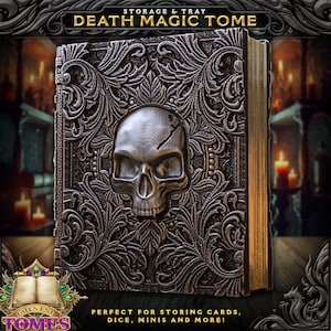 Death Magic Würfelaufbewahrung Wälzer, Würfelbrett & Minifiguren Aufbewahrung für Rollenspiele, DnD und Magic the Gathering MTG Kartenaufbewahrung