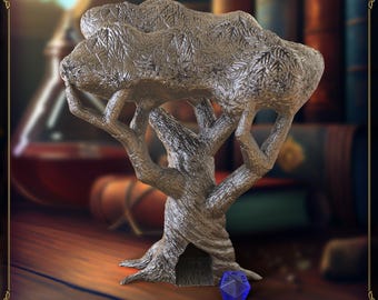 Torre de Dados Pequena Árvore do Mundo, Rolador de Dados para RPG de Mesa, D&D e Jogos de Tabuleiro