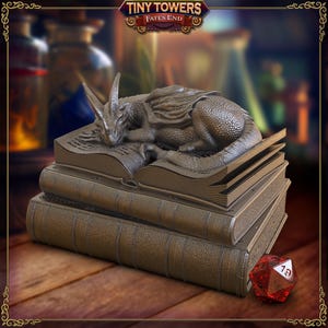 Book Dragon Dice Vault, RPG Dice Holder for Roleplaying Games, DnD Pathfinder and Board Games, Fates End Tabletop Gaming