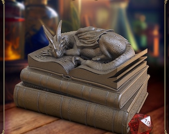 Book Dragon Tärningsvalv, RPG-tillbehörshållare för bordsspel och brädspel